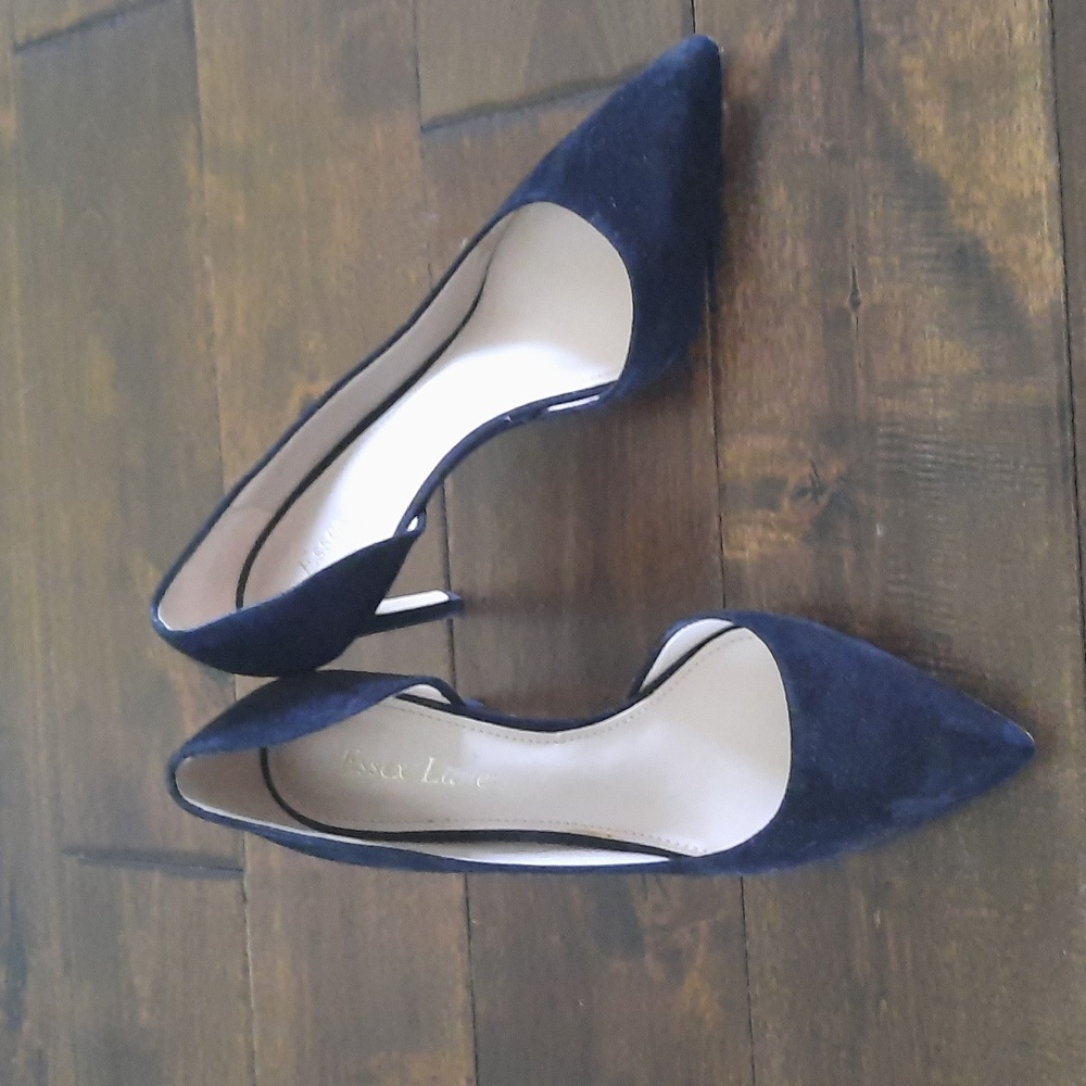 Essex Lane El Vera Black Suede Leather Pumps 6.5